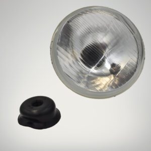 Autopal x Pride 5 3/4" (146mm) Headlamp, H4, LHD, With Pilot, Flat Glass